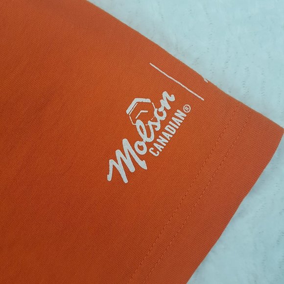 Vintage Molson Canadian Tee Shirt Large US L Edmonton Oilers 1984 Mark Messier - Picture 8 of 10